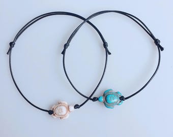 Turquoise Turtle Anklet,Turtle Bracelet,Adjustable Drawstring,Bohemian Anklet,Gypsy Anklet,Summer Anklet,Woman,Ladies Anklet,Girls Anklet