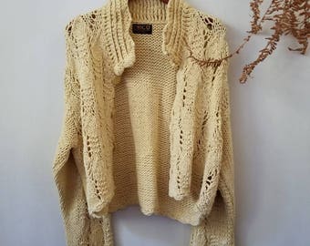 Vintage Cream Knit Cardigan