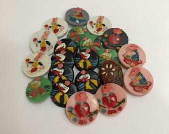 Group Vintage Childrens Buttons