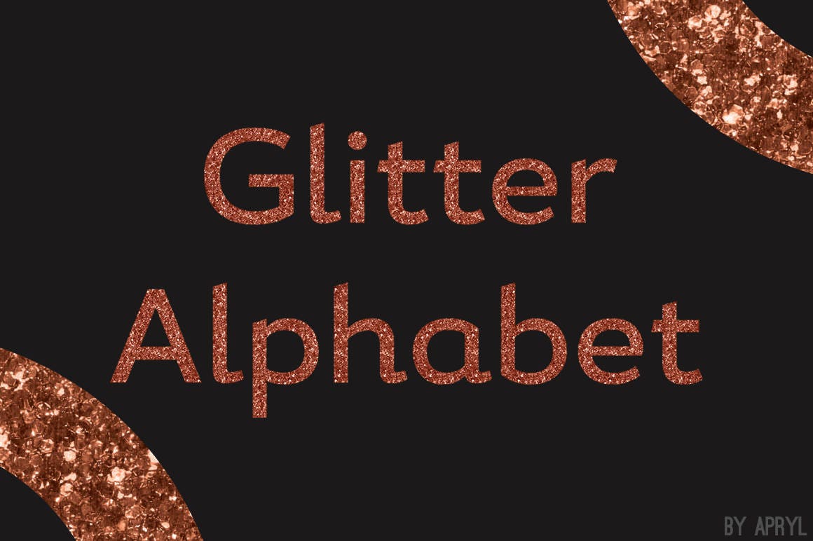 Copper Glitter Alphabet Clipart 81 Images PNG Files Letters