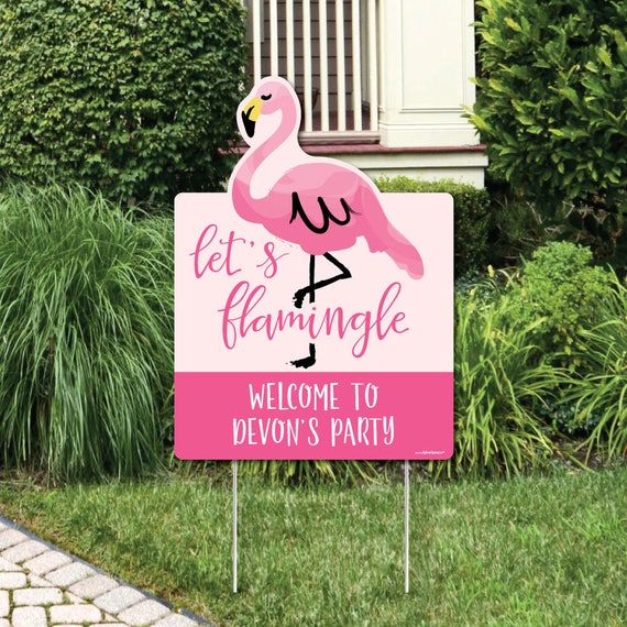 Flamingo Welcome Yard Sign - Birthday, Baby or Bridal Event Outdoor ...