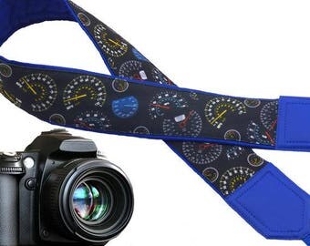Speedometer camera strap. Blue Car camera strap. DSLR / SLR Camera Strap. Camera gear. Gift ideas for motor technician by InTePro