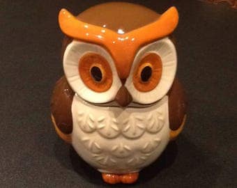 Vintage Owl Cookie Jar <> RARE <> Better Homes & Gardens <> Heritage Collection <> Brown/Orange/White <> 1970's <> EXCELLENT CONDITION