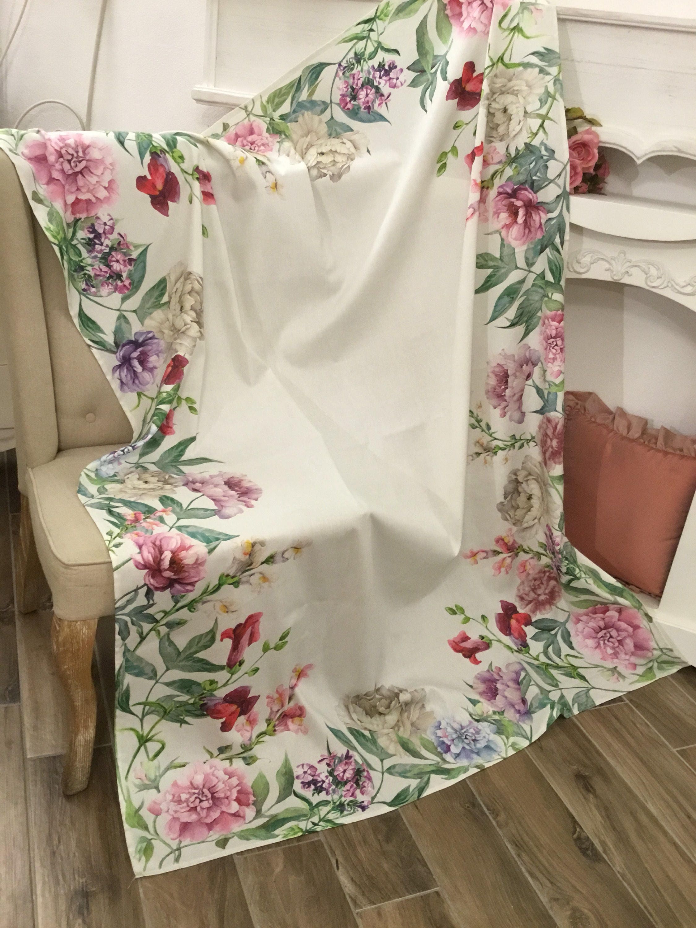 Tablecloth Flowers Shabbychic