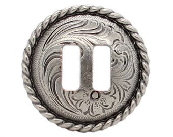 Antique Nickel Slotted Rope Edge Concho 1" 3484-ANS