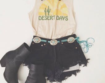 W I L L O W | Concho Leather Fringe Belt | Western Belt | Boho Belt | Vintage