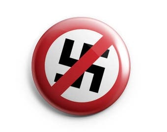 No Nazi, Anti-Nazi, Anti-Fascism 1.25" Pinback Button