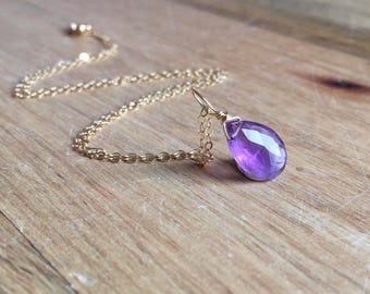Amethyst Necklace - Amethyst Gemstone Necklace - Amethyst Jewelry - Amethyst - Crystal Necklace - Amethyst Pendant -February Birthday
