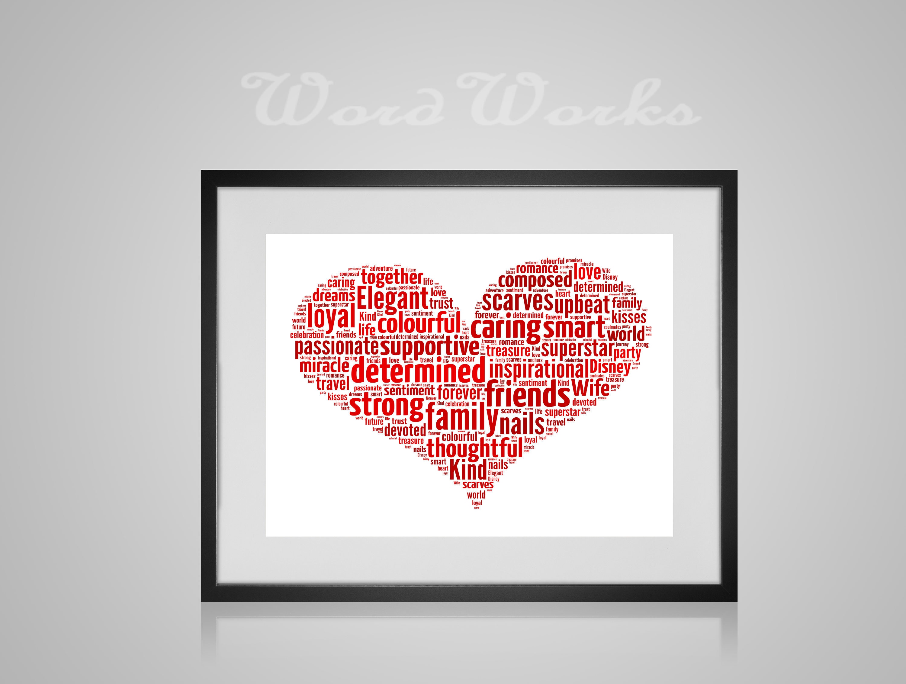 Personalised Word Art Heart
