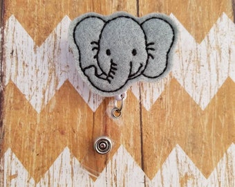 Elephant badge reel, nurses badge reel, medical badge reel, ID badge, badge reel nurse, retractable badge reel, felt badge reel, badge reel