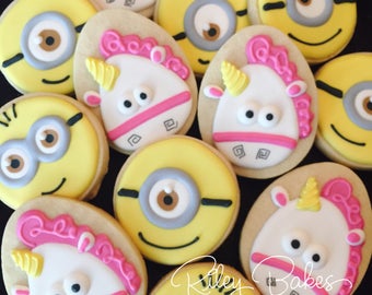 Minions Cookies, Minions Party, Minions Birthday Party Favors, Minions Cake, Unicorn Cookies, Unicorn Birthday, Unicorn Party