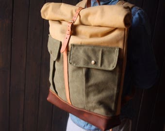 Canvas backpack bags, leather bags ruscksack, travel large backpacks, canvas school rucksack, MacBook, laptop bags