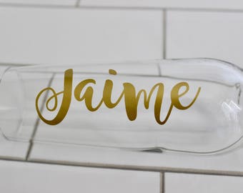 Set of 8 Personalized Champagne Flutes // Bridesmaids Gift // Monogrammed Stemless Champagne Flute