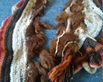 Freeform crochet scarf
