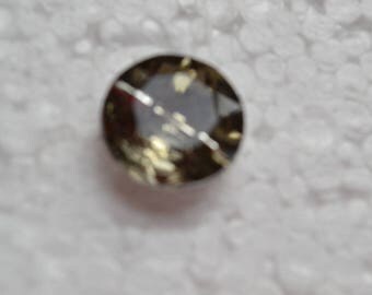 Amber gray round rhinestone 20mm buttons