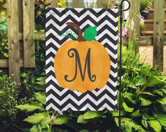 Fall Garden Flag, Personalized Garden Flag, Garden Decor, Monogram Flag, Personalized Flag, Autumn Flag, Halloween Flag, Pumpkin Flag