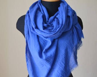 Wife birthday gift|for|her blue scarf summer scarf cotton scarf fashion scarf gift mom long scarf womens scarves sister gift soft scarf