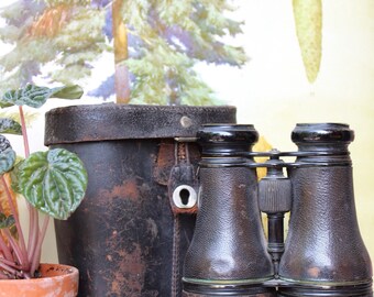Antique Binoculars, Vintage Binoculars, Field Glasses, Steampunk Decor, Mantique