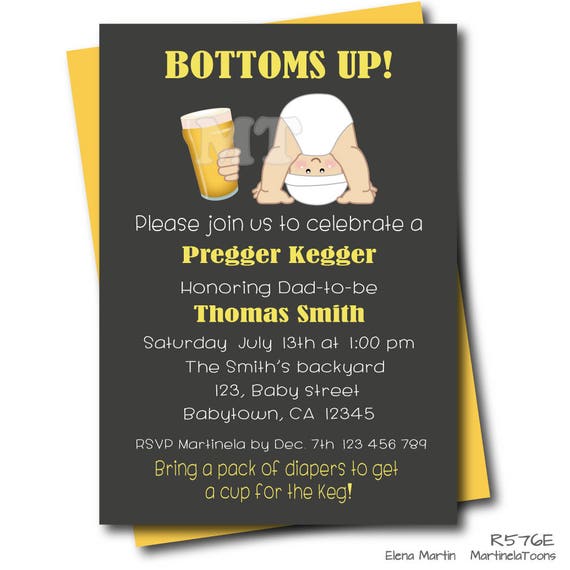 Diaper Keg Invitation Pregger Kegger Coed Baby Shower Il 570xn