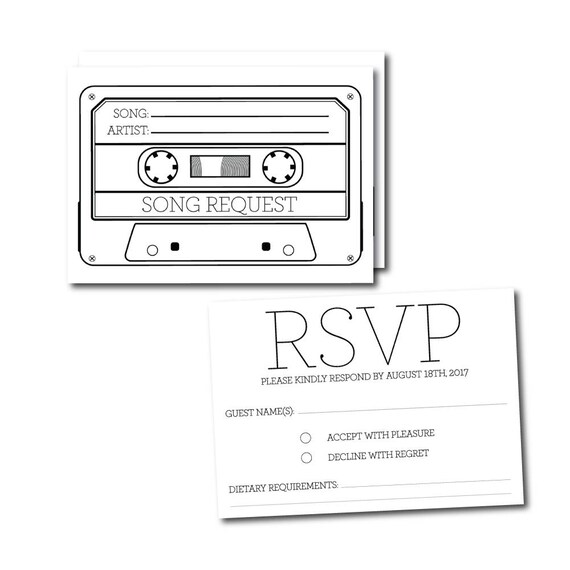 20 x RSVP Song Request Cards // Wedding Invitation RSVP