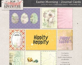 Easter Pocket Cards Printing, Egg Hunt, Hippity Hoppity, Instant Download, Project Life Journal Cards, 3x4, 4x6, Digital Collage Sheet