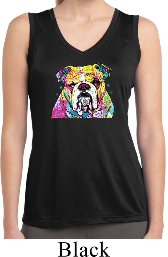 Ladies Neon Bulldog Moisture Wicking Sleeveless Tee TShirt