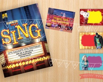 Sing Movie Party, Sing Invitation, Sing Birthday Invitation, Sing Invitation Download, Sing Party, Sing Invites