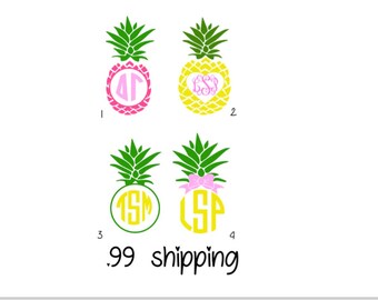 Pineapple Monogram Sticker Monogram Decal Camelbak Yeti Monogram