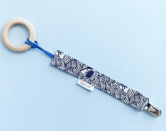 Shark Pacifier Clip - Baby Boy Pacifier Clip - Blue Pacifier Clip - Binky Clip - Gender Neutral - Soother Clip - Toy Clip - Universal Clip