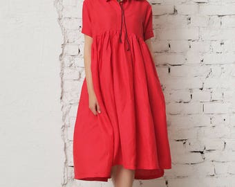 Plus Size Clothing/ Plus Size Dress/ Cocktail Dress/ Linen Maxi Dress/ Oversize Dress/ Plus Size Linen/ Black Tunic/ Asymmetrical Dress