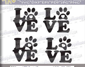 80% Off ! Love Paw print SVG - Puppy love svg - Paw print svg - Pet lover svg - 4 in 1 SVG - Svg - Dxf- Eps - Png -Jpg - Pdf
