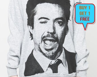 Robert Downey Jr shirt sweater women tshirt men sweatshirt shirt jumper tee long sleeve tshirt grey black