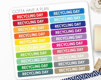 Planner Stickers Recycling Day Quarter Box for Erin Condren, Happy Planner, Filofax, Scrapbooking
