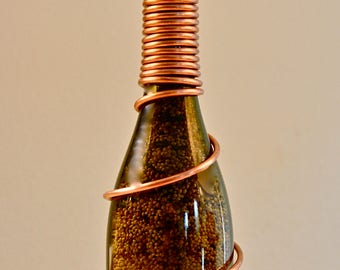 Wine Bottle Bird Feeder (Wrapped Copper)