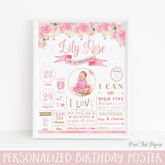 first birthday poster girl