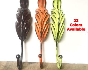 Entryway Wall Hooks - Rustic Farmhouse Wall Decor - Bohemian Home Decor Ideas - Shabby Chic Coat Hooks - Wall Key Holder - Large Towel Hooks