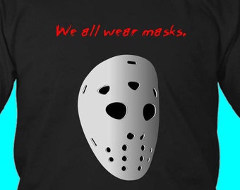 mens tee, mens top, gift for him, horror t shirt, horror tee, halloween t shirt, mask t shirt, gift for him, movie t shirt, movie tee