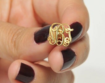 Gold Monogram Earring-Tiny Earring-Custom Jewelry-İnitial Earrings- Monogram Jewelry-Bridesmaid Gift-Personalized Gift-Personalized Jewelry