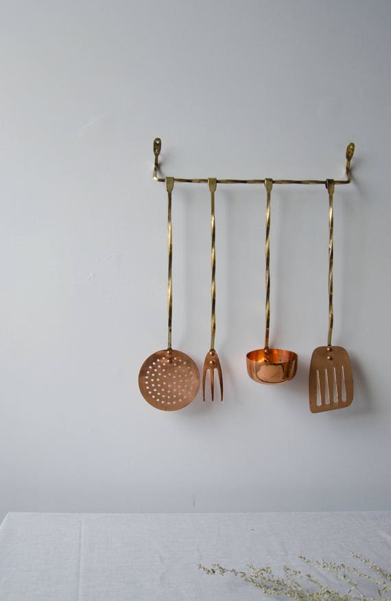 Vintage copper + Brass cooking utensils