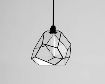 Spatial Crystallising Glass Chandelier / Geometric Pendant Lighting / Modern Retro Bulb Lamp / Industrial Style Furniture / Hanging Light