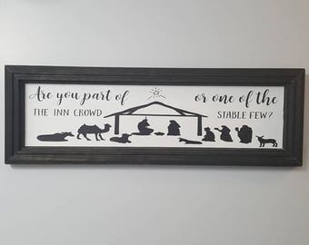 Oh Holy Night Wooden Sign Nativity Scene Religious Sign