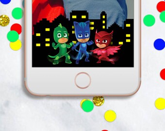 PJ MASKS Birthday Party Snapchat Geofilter, Kids Snapchat Geofilter, Pj Masks Birthday Decor, Birthday Geofilter, Pj Masks Birthday Sign,