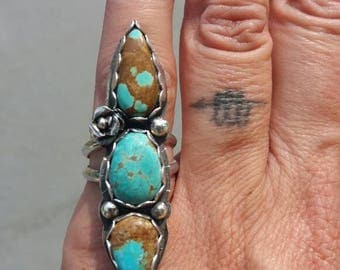 Desert Rose II - Arizona Turquoise Ring size 7.5