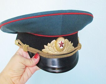 Vintage Military Hat Cap Military Cap Soviet Army Cap Soviet Officer's Cap Soviet Air Force Cap russian aviation