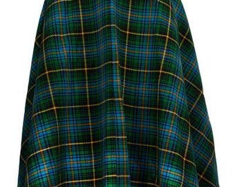 Vintage 1970's Green Tartan A-Line Skirt