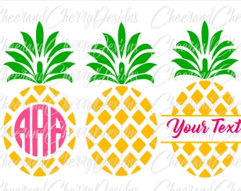 Pineapple SVG Pineapple Monogram svg Pineapple Monogram frame svg Pineapple split monogram Pineapple Cricut Cut File Pineapple Silhouette