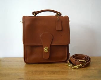 Vintage Coach Station Bag 5130 Tan Leather 1990's
