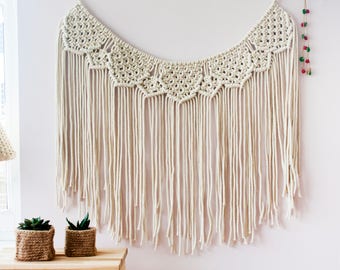 Macrame Wall Hanging, Macrame Garland, Macrame Curtain, Wall Banner, Backdrop Wedding, Macrame Wall Tapestry, Wedding Garland