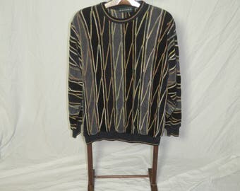 Vintage Mens Tundra Chenile Striped Pullover Sweater Vintage Mens Tundra Chenile Striped Pullover Sweater