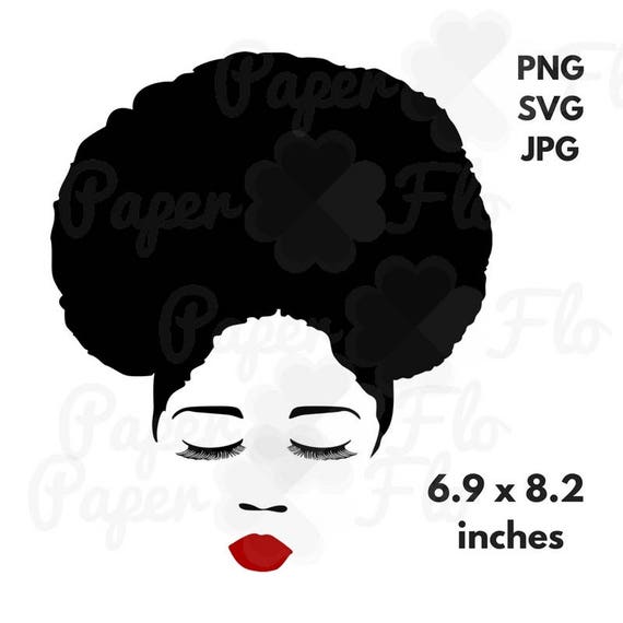 Afro hair SVG Eyelashes svg lips SVG face clip art Black